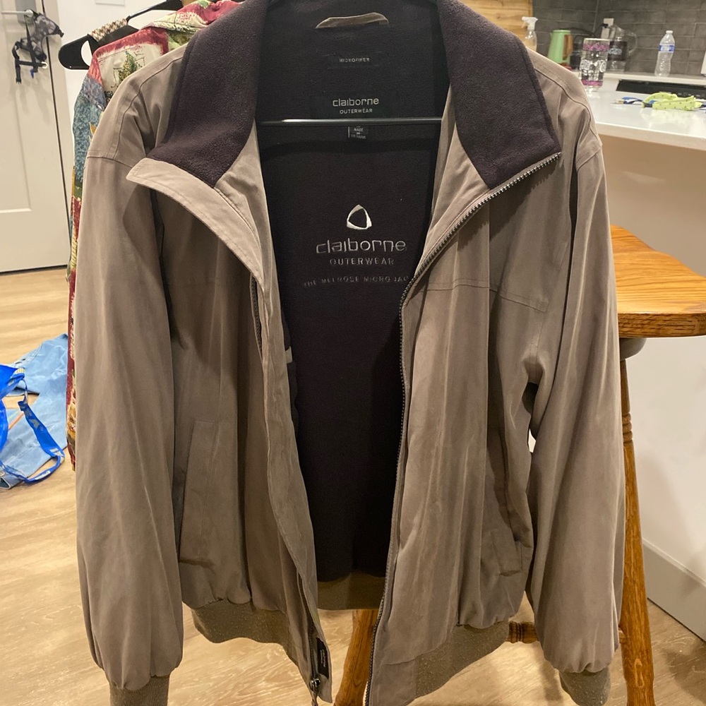 Claiborne Men's Taupe Bomber Jacket